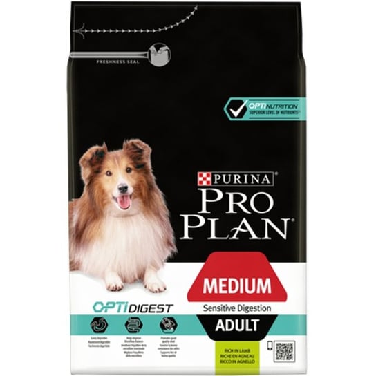 Sucha karma dla psa PRO PLAN Medium Adult Sensitive Digestion, bogata w jagnięcinę, 3 kg. Nestle