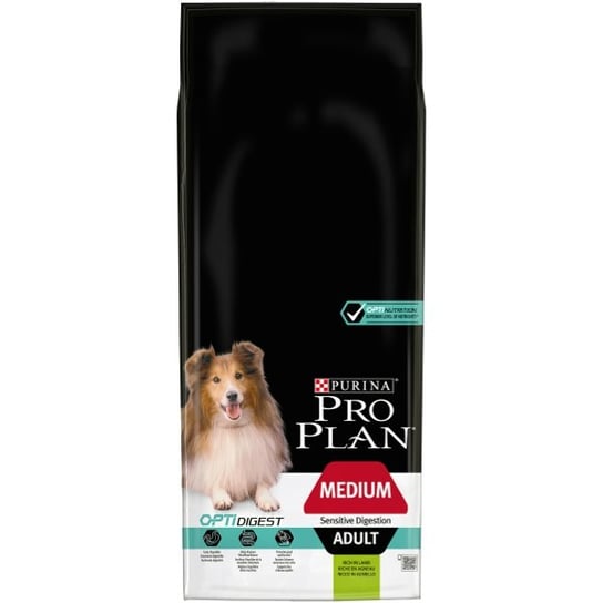 Sucha karma dla psa PRO PLAN Opti Digest Medium Adult Sensitive Digestion, bogata w jagnięcinę, 14 kg. Nestle