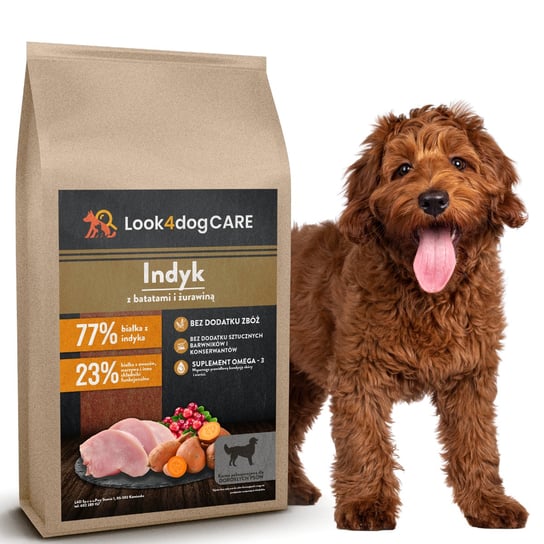 Sucha karma Look4dog CARE Indyk z żurawiną 6 kg Inny producent