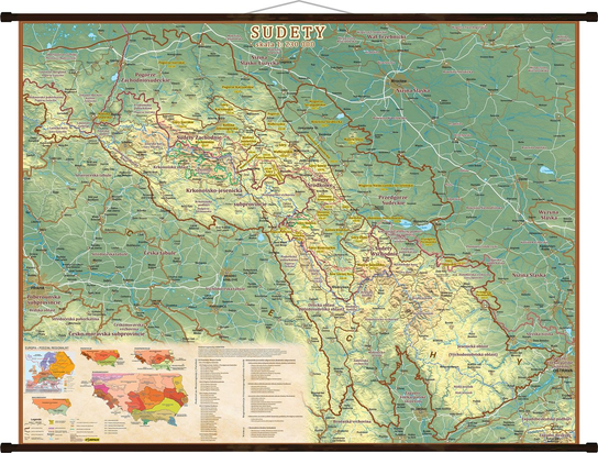 Sudety mapa ścienna, 1:230 000, Compass Compass