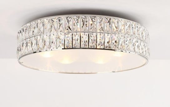 Sufitowa LAMPA glamour DIAMANTE C0122 Maxlight szklana OPRAWA okrągły PLAFON z kryształkami chrom przezroczysty MaxLight