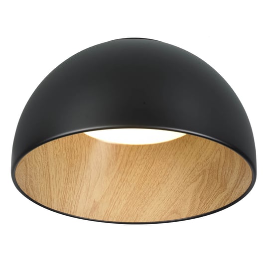 Sufitowa Lampa loftowa Padella kopuła LED 9W czarna drewno Step Into Design