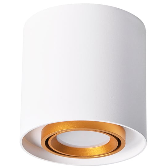 Sufitowa Lampa metalowa Eger nowoczesna okrągła biała złota POLUX