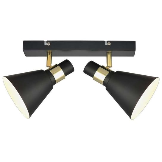 Sufitowa LAMPA plafon BIAGIO MB-H16079M-2 Italux regulowana OPRAWA metalowe reflektorki hygge na listwie czarne złote ITALUX
