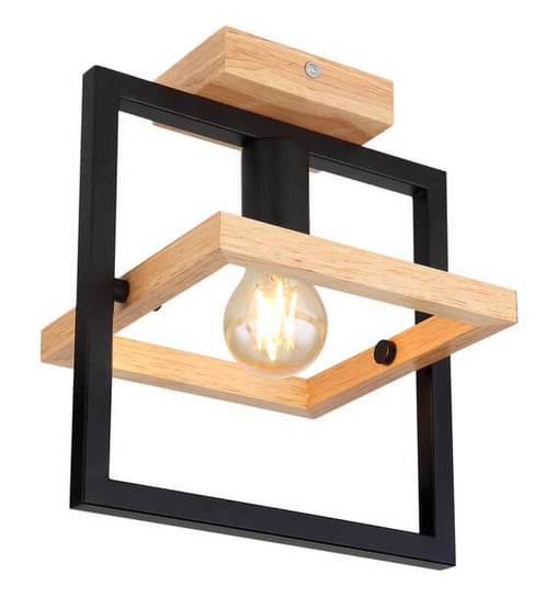 Sufitowa lampa regulowana Erica 15575D frame czarna drewno Globo