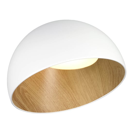 Sufitowa Lampa salonowa Padella LED 24W biała drewniana Step Into Design