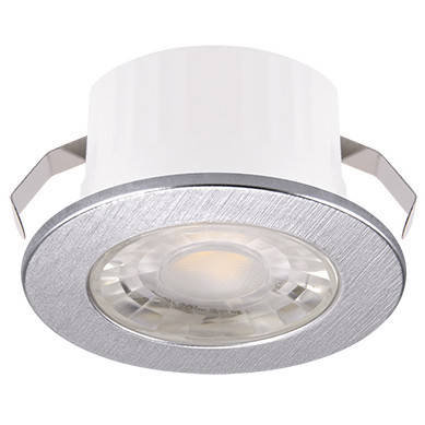 Sufitowa LAMPA wpust FIN LED C 03871 Ideus łazienkowa OPRAWA okrągła LED 3W 4000K minimalistyczna IP44 srebrna IDEUS