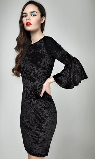 sukienka DISTURBIA - RITUAL VELVET BLACK-L Pozostali producenci