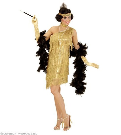 Sukienka Flapper Złoty-Xs Widmann