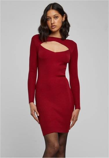 sukienka LADIES CUT OUT DRESS burgundy-XL Inna marka