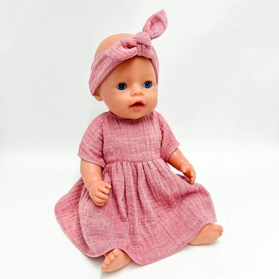 Sukienka Muślinowa Dla Lalki Baby Born 43Cm, Różowy Melanż Inna marka