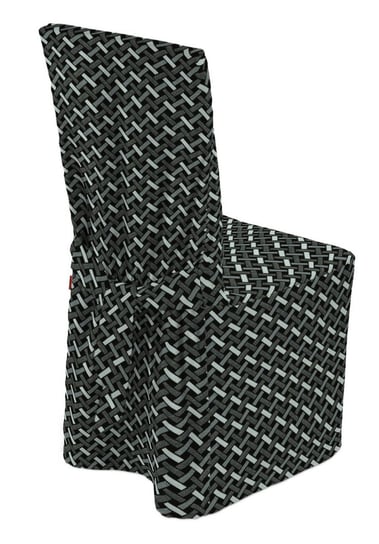 Sukienka na krzesło, DEKORIA, czarno-biały, 45x94 cm Dekoria