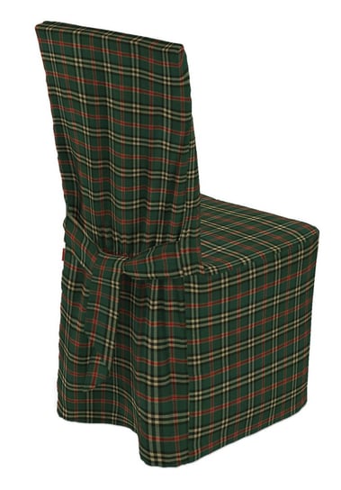 Sukienka na krzesło, DEKORIA, zielono-czerwona kratka, 45x94 cm Dekoria