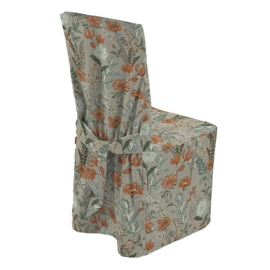 Sukienka na krzesło, Flowers, kolorowe kwiaty na szarym tle, 45×94 cm Dekoria