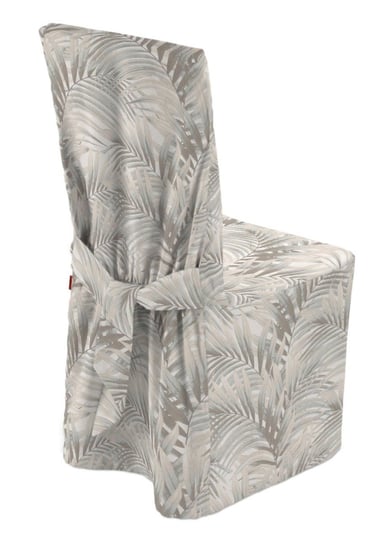 Sukienka na krzesło, Gardenia, beżowo-kremowe liiście na białym tle, 45x94 cm Dekoria