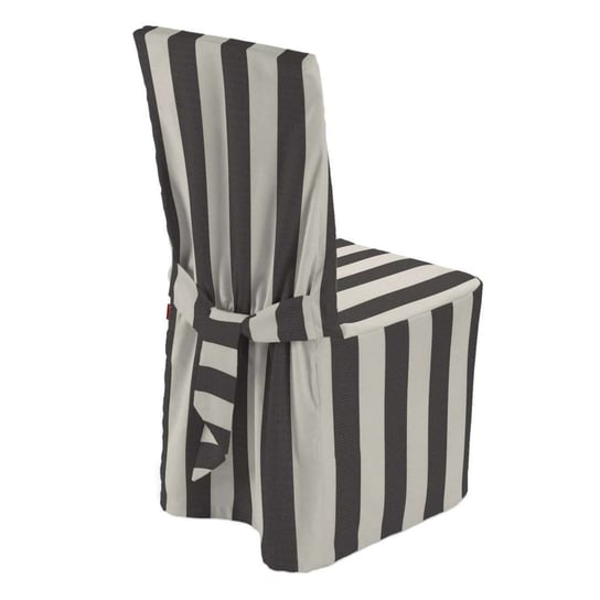 Sukienka na krzesło, Quadro, biało-Grafitowe Pionowe pasy, 55 cm, 45×94 cm Dekoria