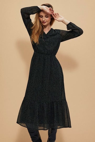 Sukienka z falbaną i printem-XL Moodo
