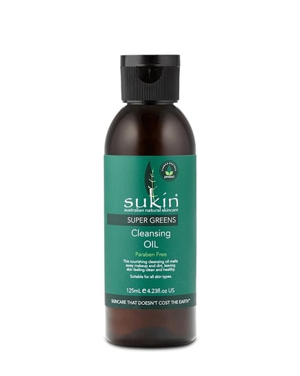 Sukin, Super Greens, detoksykująco-oczyszczający olejek do demakijażu, 125 ml Sukin