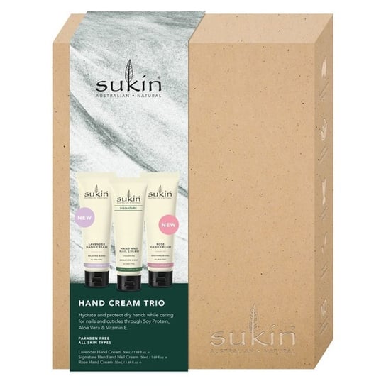 Sukin, zestaw kremów do rąk i paznokci, 3x50 ml Sukin