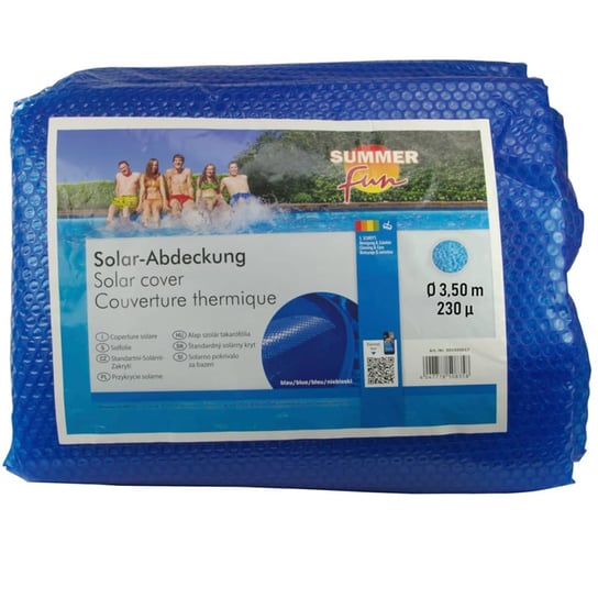 Summer Fun Plandeka solarna na basen, okrągła, 350 cm, PE, niebieska Summer Fun