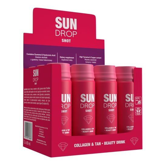 Sun Drop Collagen & Tan Shot, Zdrowa Opalenizna Od Wewnątrz, 12szt. Sun Drop