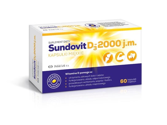 SundovitD3, 2000 j.m., Suplement diety, 60 kaps. miękkich Polski Lek