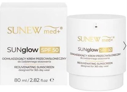 SunewMed+ SUNglow SPF50, Odmładzający krem przeciwsłoneczny, UVA UVB, 80ml SunewMed+