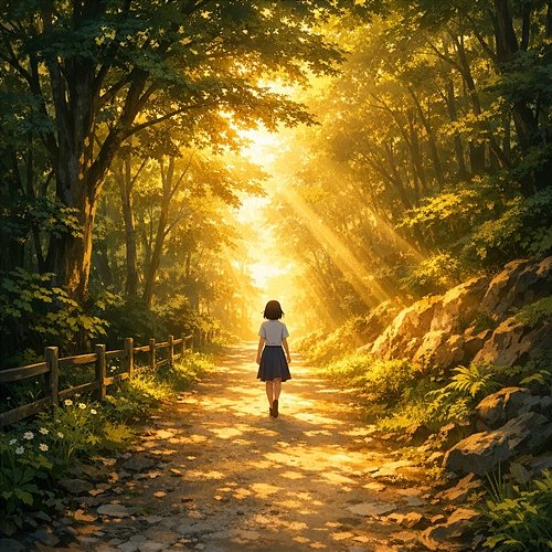 Sunlit Path Midnight Saddle