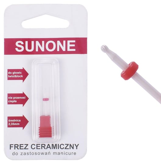 Sunone Frez ceramiczny kulka delikatny do manicure & pedicure - czerwony Sunone