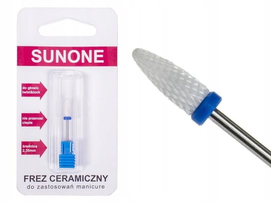 Sunone Frez ceramiczny stożek średni do manicure & pedicure - niebieski Sunone