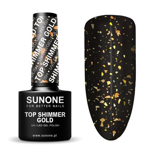 Sunone, Lakier Hybrydowy Top Shimmer Gold, 5 G Sunone