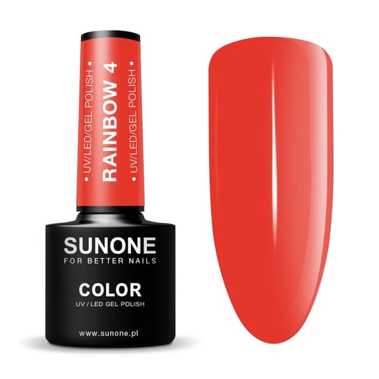 Sunone Rainbow 4 czerwony lakier hybrydowy 5ml Sunone