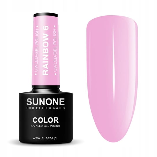 Sunone Rainbow 6 różowy lakier hybrydowy 5ml Sunone