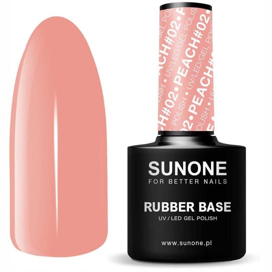 Sunone, Rubber Base, Lakier Hybrydowy, Peach #02, 12 G Sunone