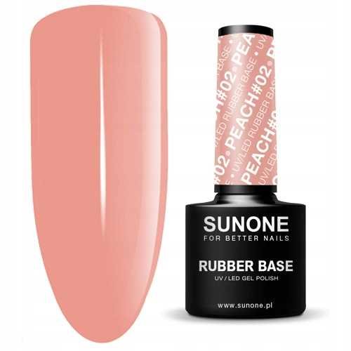 Sunone, Rubber Base, Lakier Hybrydowy, Peach #02, 5 G Sunone