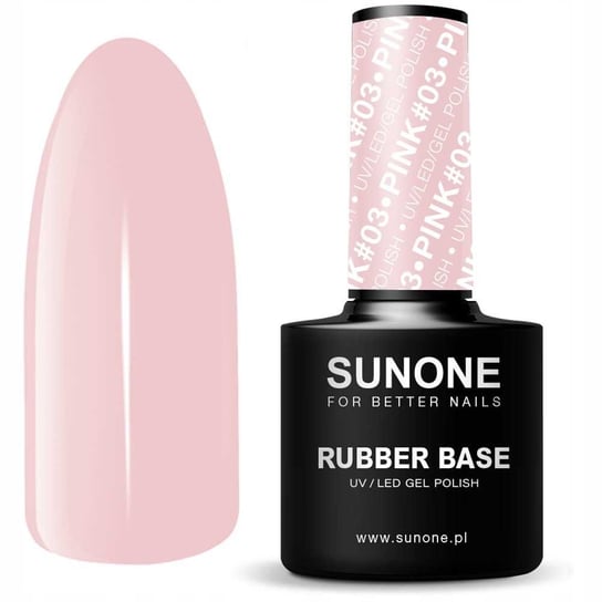 Sunone, Rubber Base, Lakier Hybrydowy, Pink #03, 12 G Sunone