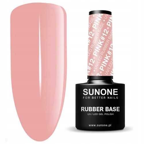 Sunone, Rubber Base, Lakier Hybrydowy, Pink #12, 5 G Sunone
