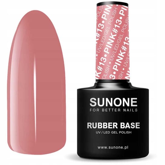 Sunone, Rubber Base, Lakier Hybrydowy, Pink #13, 12 G Sunone