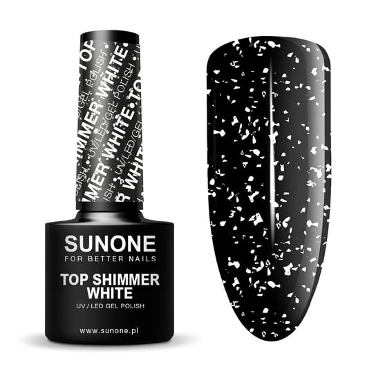 Sunone, Top Shimmer White Hybryda, 5ml Sunone