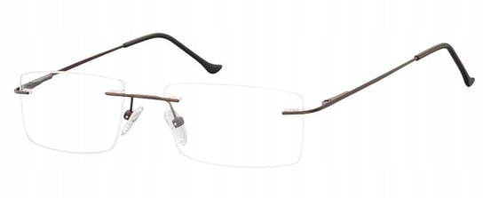 Sunoptic, Bezramkowe okulary oprawki okularowe unisex, Brązowy SUNOPTIC