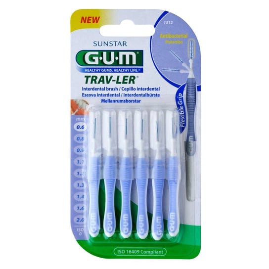 Sunstar Gum, Szczoteczki międzyzębowe higiena jamy ustnej 0,6 mm wrzosowe, 6 szt. Sunstar Gum