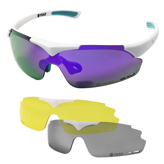 Sunup Set Magnet Sportowe Okulary Przeciwsłoneczne Matt White / Full Revo Purple YEAZ