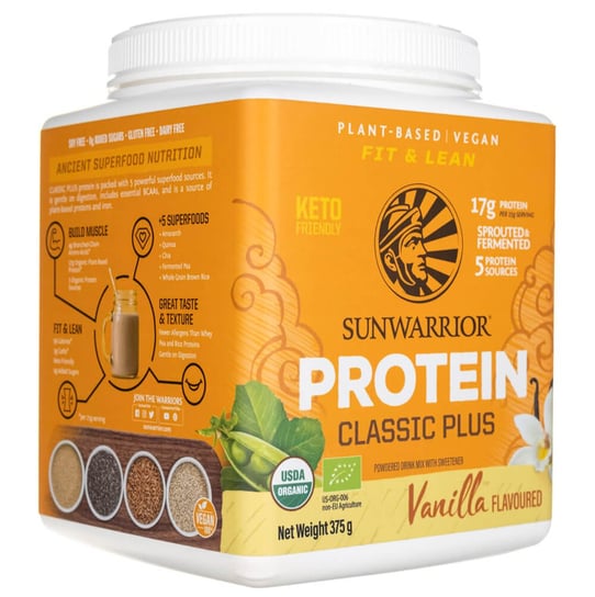 Sunwarrior, Protein Classic Plus Waniliowy, 375 g Sunwarrior