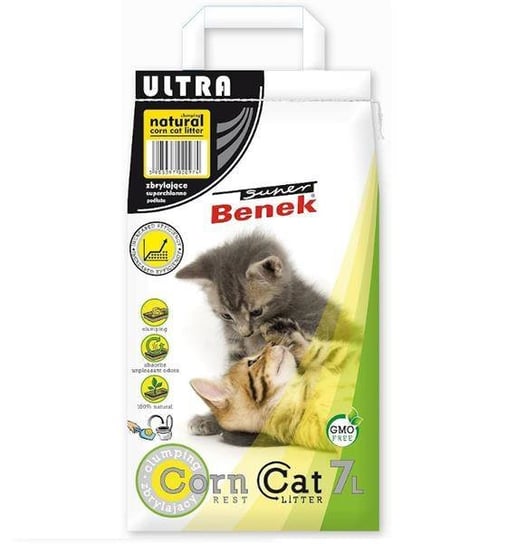 Super Benek Corn Cat Ultra Naturalny 7L - żwirek kukurydziany dla kota, 7L (4,4kg) Inna marka