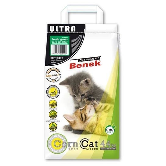 Super Benek Corn Cat Ultra Świeża Trawa 7L - żwirek kukurydziany dla kotów, 7L (4,4kg) Inna marka