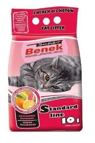 Super Benek Cytrusowa Świeżość 10L - żwirek dla kotów o zapachu cyStryny 10 l Inny producent
