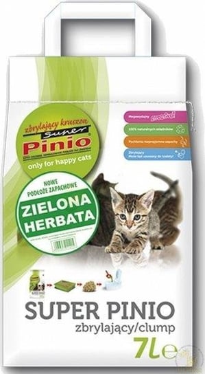 Super Benek Pinio Kruszon Zielona Herbata 7 L - żwirek dla kotów zbrylający o zapachu zielonej herbaty 7l Inny producent