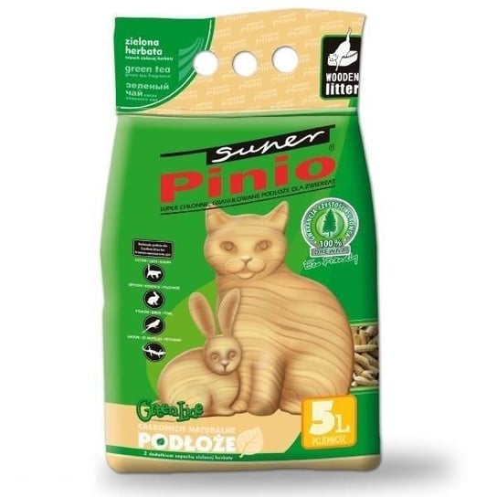 Super Benek Pinio Zielona Herbata 35 L - żwirek dla kotów o zapachu zielonej herbaty 35l Inny producent