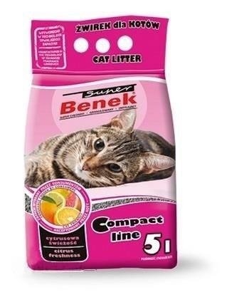 Super Benek Standard Line Cytrusowa Świeżość 5 L - żwirek dla kotów o zapachu cytryny 5l Inny producent