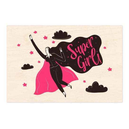 Super girl - drewniana kartka pocztowa Inna marka